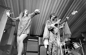 Pop singers on stage at Woburn Park, Bedfordshire