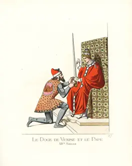 Levyfils Prints: Pope Alexander III presenting the Doge of Venice