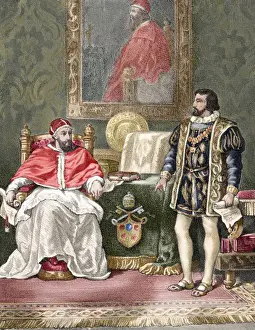 Robe Prints: Pope Clement VII (1478A?i?1534), with the king of France Fr