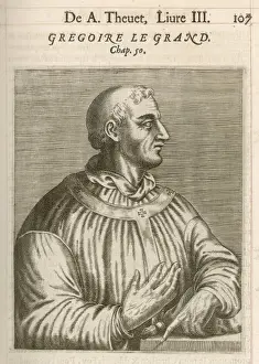 Thevet Prints: Pope Gregorius I / Thevet
