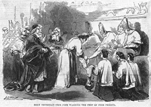 Pope Gregory XVI washing priests feet