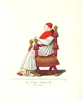 Camillebonnard Prints: Pope Sixtus IV, (1414-1484), seated on a throne