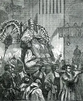Peters Prints: The Pope in St Peters Church, Rome, on Easter Day
