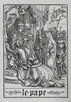 Mort Prints: The Pope visited by Death. Series The Dance of