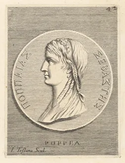 Joseph Testana Prints: Poppaea Sabina, Roman empress as wife to Nero, 30-65