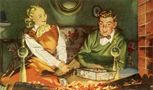 Adore Gallery: Popping Corn in Hearth Date: 1948