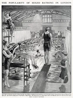 Pools Prints: Popularity of Mixed Bathing in London 1911