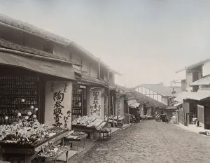 Porcelain shops for tourist on Kiyomizu Street, Kyoto, Japan