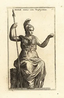 Roma Prints: Porphyry statue of the goddess Roma triumphans