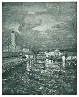 The Port Of Algiers At Twilight