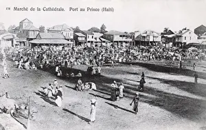 Sellers Prints: Port au Prince, Haiti - The Cathedral Market
