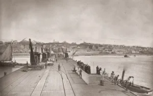 Southafrica Prints: Port Elizabeth from the jetty, port, harbour, South Africa