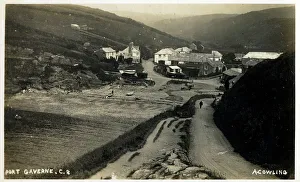 Approach Prints: Port Gaverne - Panorama and Approach Road - Cornwall