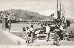 Images Dated 17th February 2020: The port / harbour at Malaga, Spain. Date: 1908
