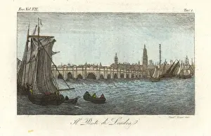 Nelsons Prints: The port of London on the River Thames, early 19th century