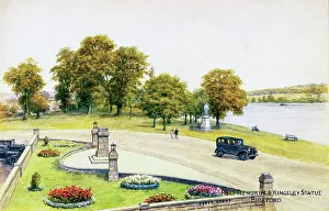 Kingsley Prints: Port Memorial and Kingsley Statue, Bideford, North Devon