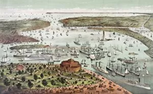 New York Gallery: The Port of New York--Birds eye view from the Battery, looki