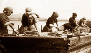 Port St Mary Gutting Herring Isle of Man