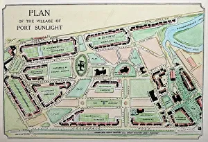 Sunlight Prints: Port Sunlight Village plan, Wirral, early 1900s