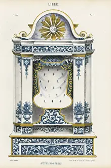 Lille Prints: Portable altar in painted ceramic from Lille
