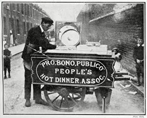 Associations Prints: A portable ice-cream barrow had been turned into a soup tureen in the fast approaching winter months