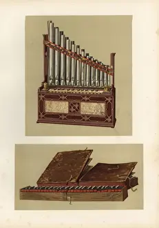 Portable organ and extremely rare Bible regal (harmonium)