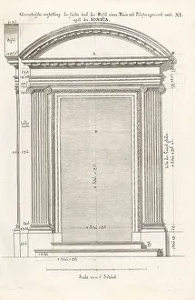 Johann Franck Prints: Portal decorated with pilasters according to the Ionic order