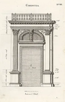 Johann Franck Prints: Portal with pilaster in the Corinthian order