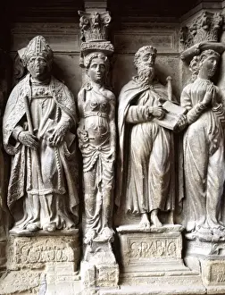 Crook Prints: Portal sculptures of the Tarazona Cathedral. Aragon. Spain