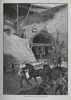 Stark Prints: Portal of a tunnel in process of construction by Otto Stark