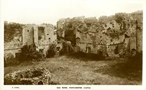 Castles Prints: Portchester Castle ruins, Hampshire, England