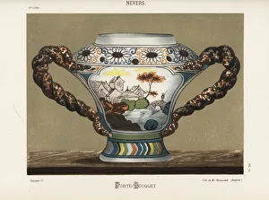Faience Gallery: Porte-bouquet or door vase from Nevers, France