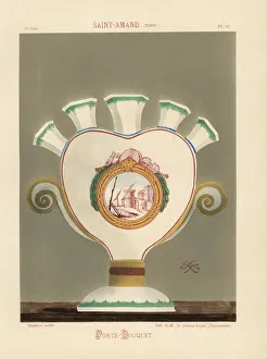 Faience Gallery: Porte-Bouquet from Saint-Amand, Normandy, France