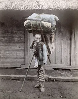 Porter with his load, Japan, c. 1880 s