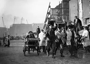 Porters Prints: Porters at Billingsgate Fish Market, London, c. 1950