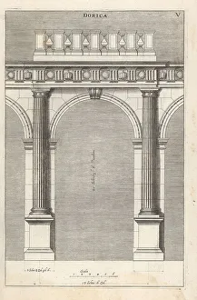 Johann Franck Prints: Portico with columns in the Doric order
