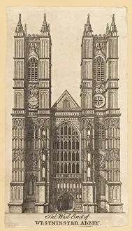 Gable Prints: Portland stone towers of Westminster Abbey, 18th century