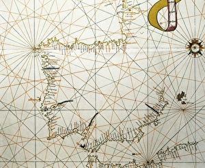 Iberian Collection: Portolan Atlas, 1587. Map of the Iberian Peninsula