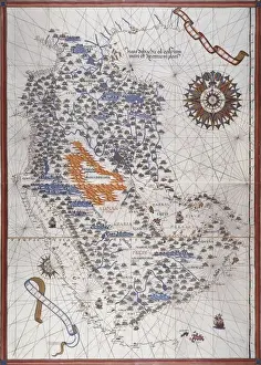 Geographical Prints: Portolan atlas, 1591. Map of the Arabian Peninsula