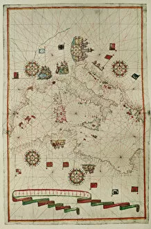 Cartography Collection: Portolan atlas by Joan Martines (1556-1590). Western