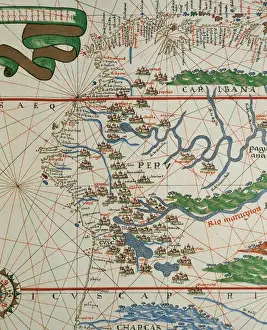 1587 Prints: Portolan of Joan Martines (16th century). American west coas