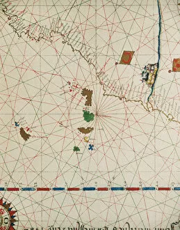 1587 Collection: Portolan of Joan Martines (16th century). 1587. Map of the C
