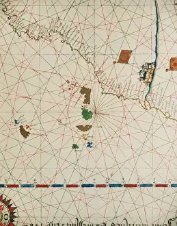 Coastline Prints: Portolan of Joan Martines (16th century). 1587. Map of the C