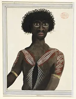 Aboriginal Prints: Portrait of an aboriginal man named Balloderree