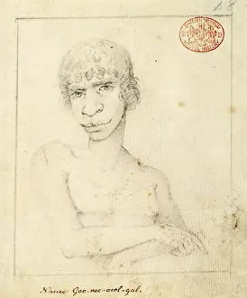 Portrait of an Aboriginal man named Goo-nee-owl-gal