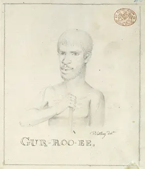 Portrait of an Aboriginal man named Gur-roo-ee