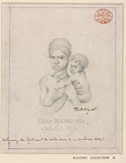 Portrait of an Aboriginal woman, named Da-ring-ha, and a chi Portrait of an Aboriginal woman, named Da-ring-ha, and a chi