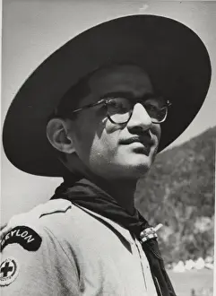 Portrait of a boy scout, Ceylon (Sri Lanka)