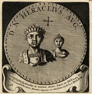 Portrait of Byzantine Emperor Constans II and Fausta