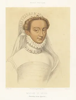 Charles Louandre Prints: Portrait of Charlotte de Sauve, mistress of King Henry IV